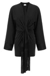 the andamane hall mini dress stands out for a tight silhouette made of a fine