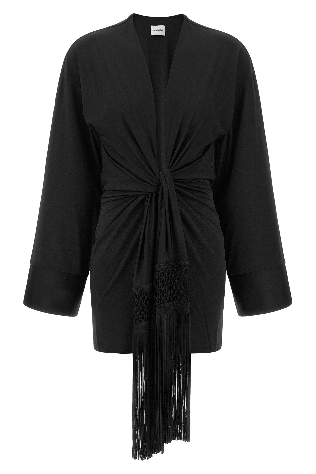 the andamane hall mini dress stands out for a tight silhouette made of a fine