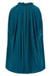 the sleeveless balmain top stands out for its fluid silhouette and impeccable ta