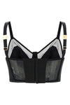 elisabetta franchis bustier crop top defines the silhouette through a cool wool