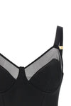 elisabetta franchis bustier crop top defines the silhouette through a cool wool