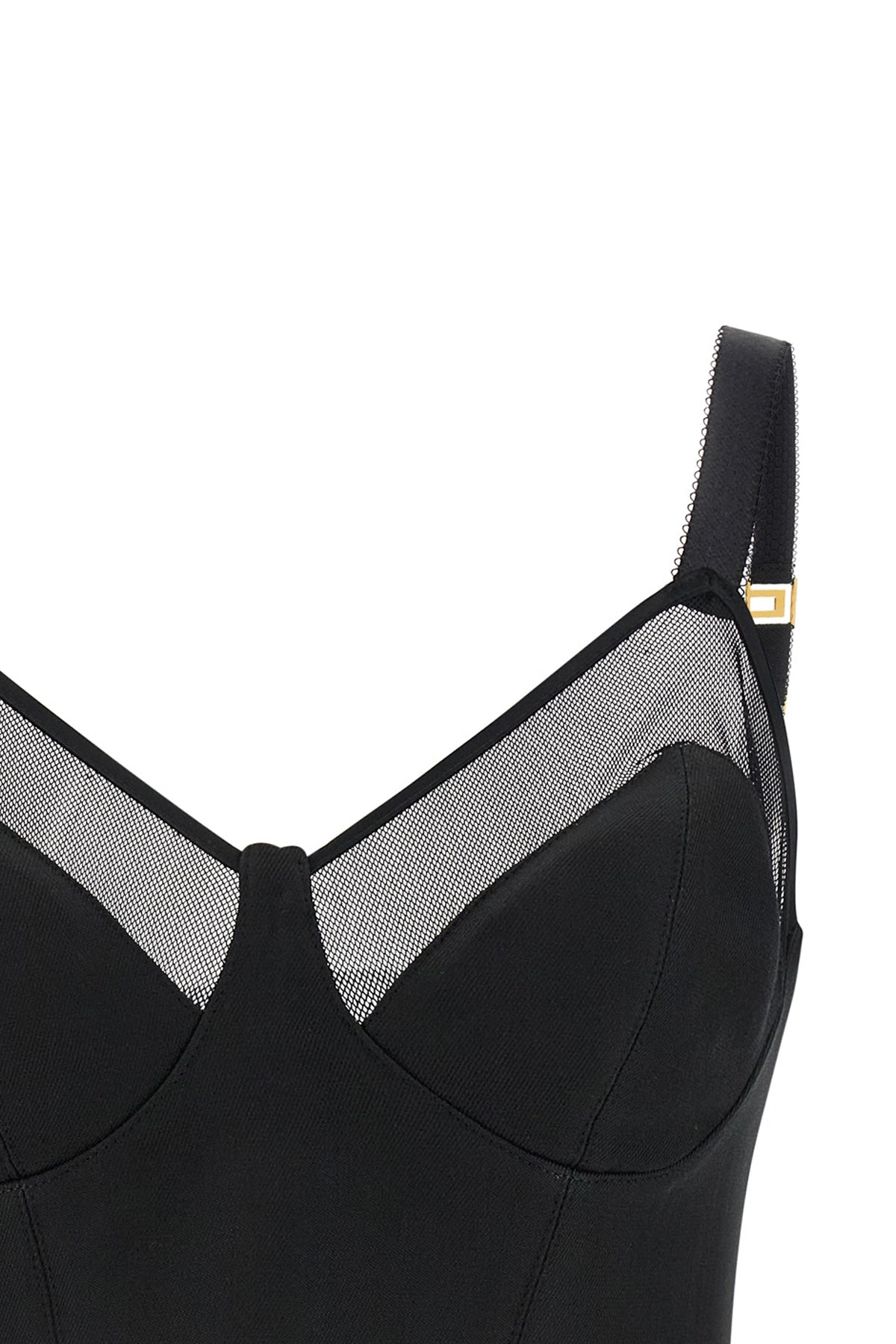 elisabetta franchis bustier crop top defines the silhouette through a cool wool