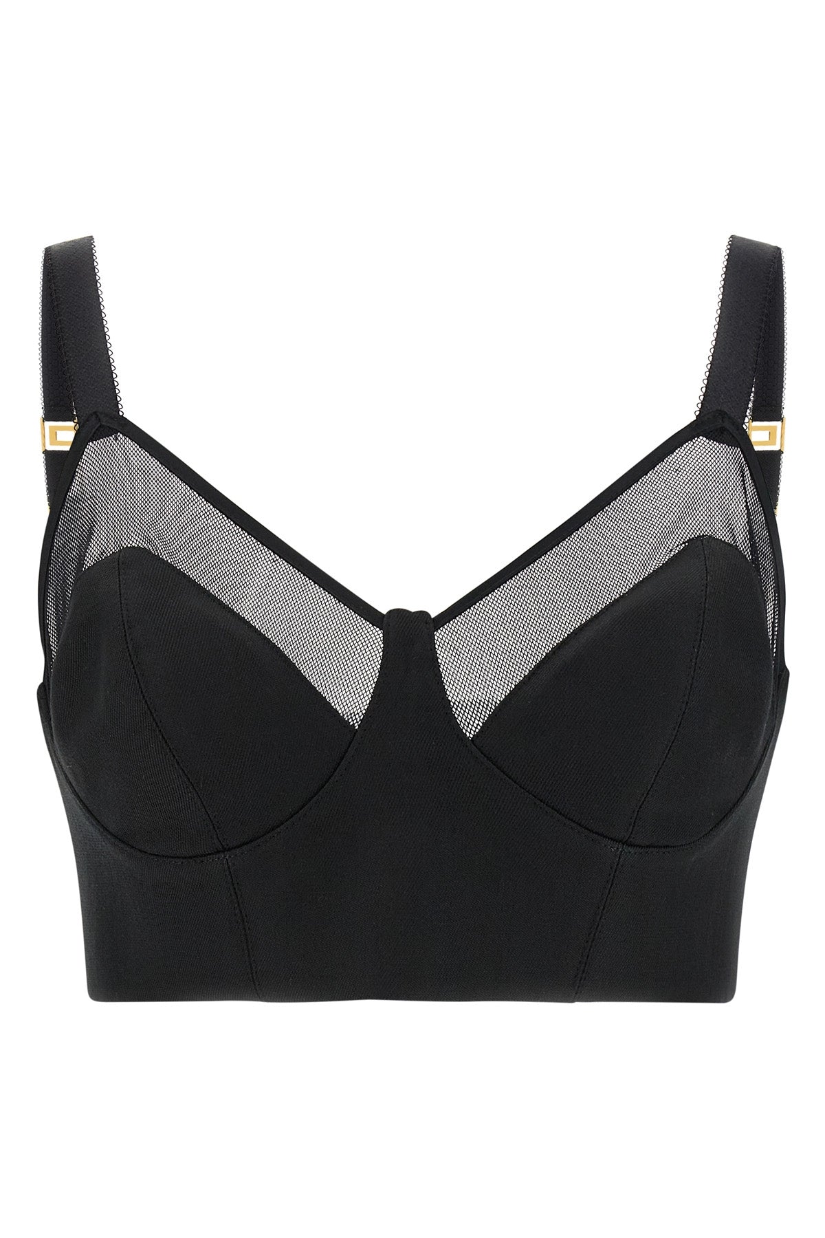 elisabetta franchis bustier crop top defines the silhouette through a cool wool