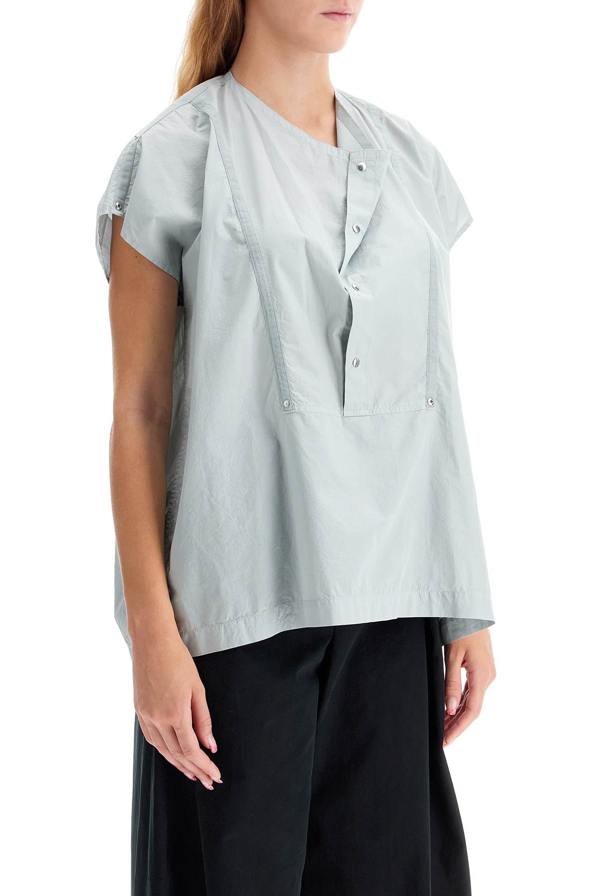 blouse with draped neckline and