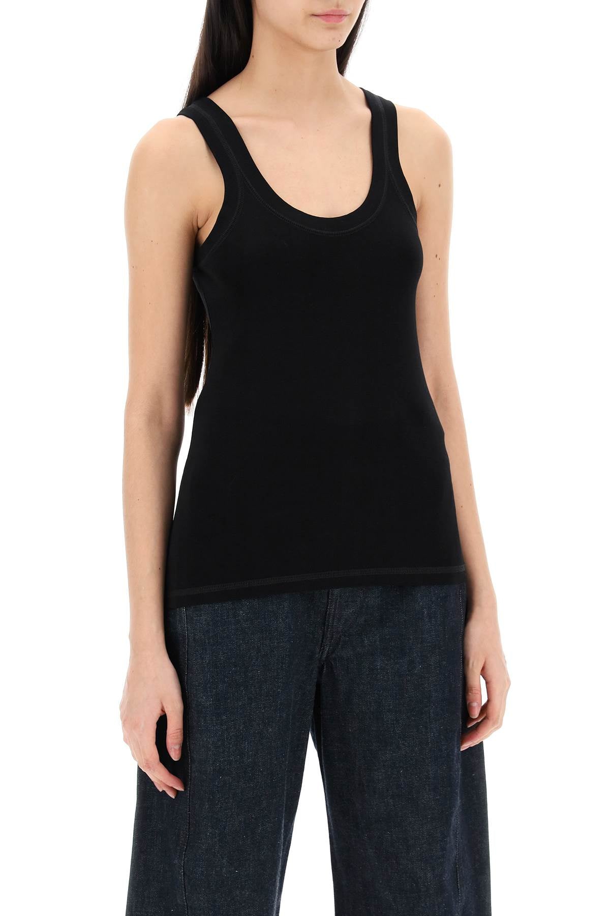 ribbed sleeveless top with