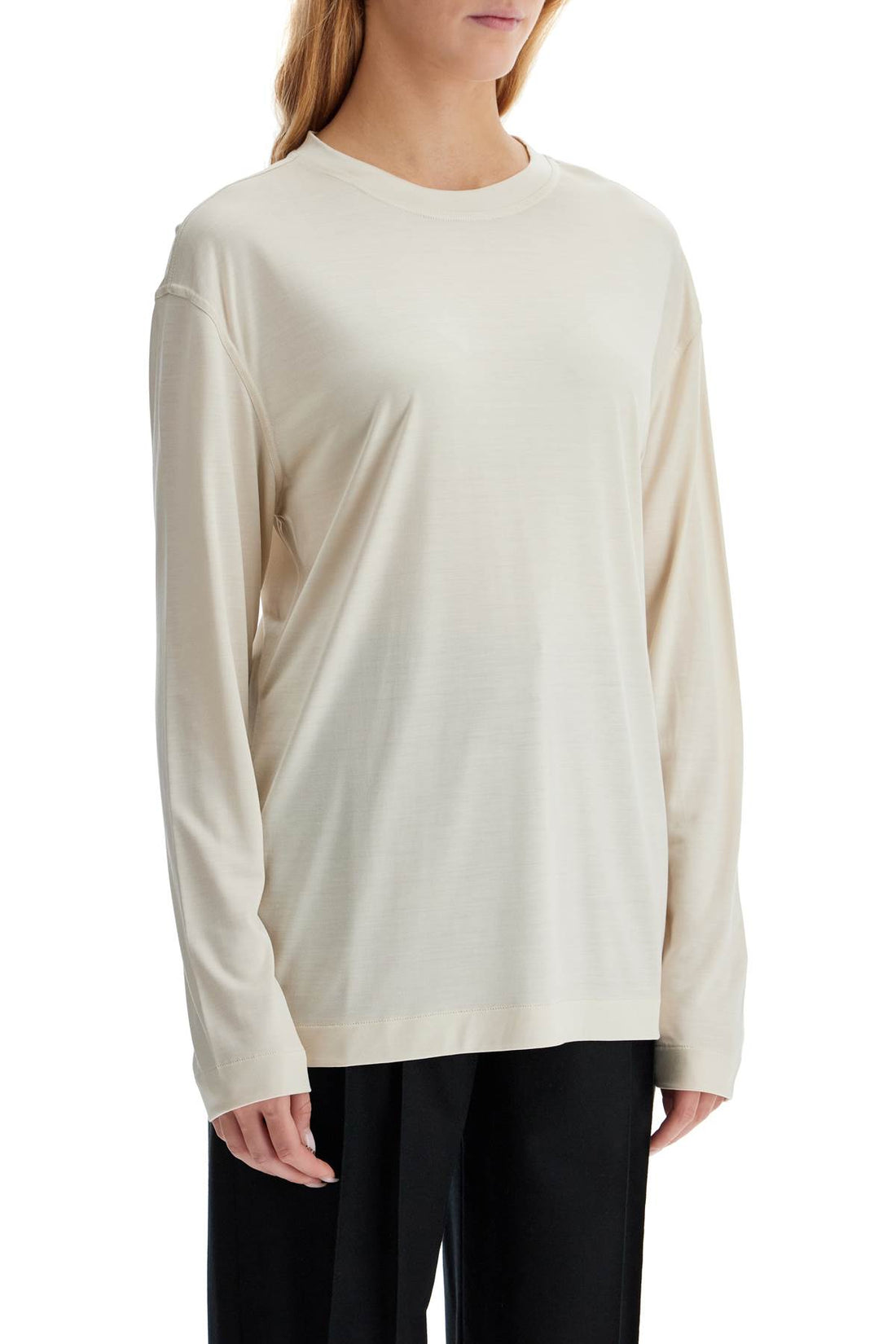 long-sleeved silk t-shirt for