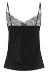 signature lace slightly stretch vintage-effect satin top