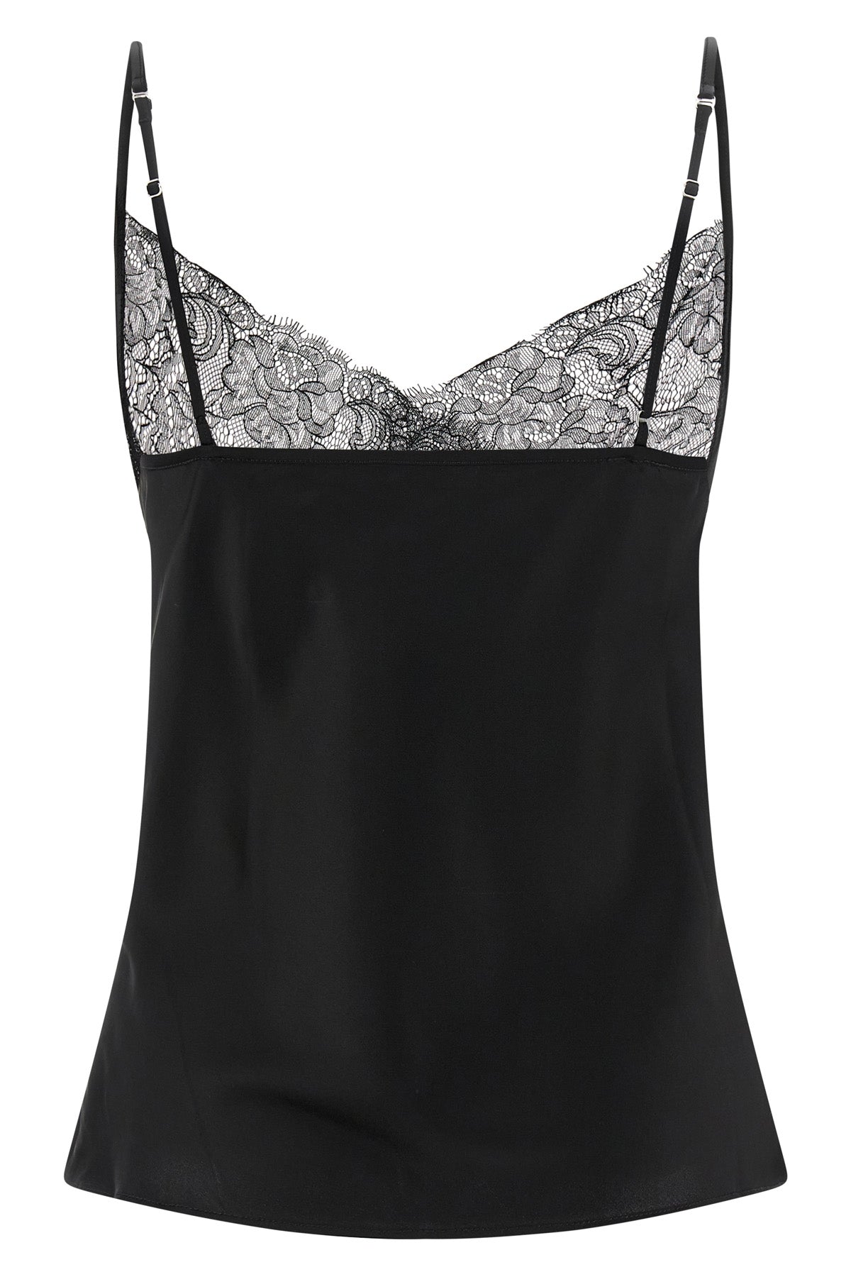 signature lace slightly stretch vintage-effect satin top