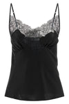 signature lace slightly stretch vintage-effect satin top