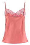 signature lace slightly stretch vintage-effect satin top