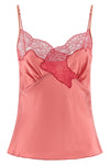 signature lace slightly stretch vintage-effect satin top