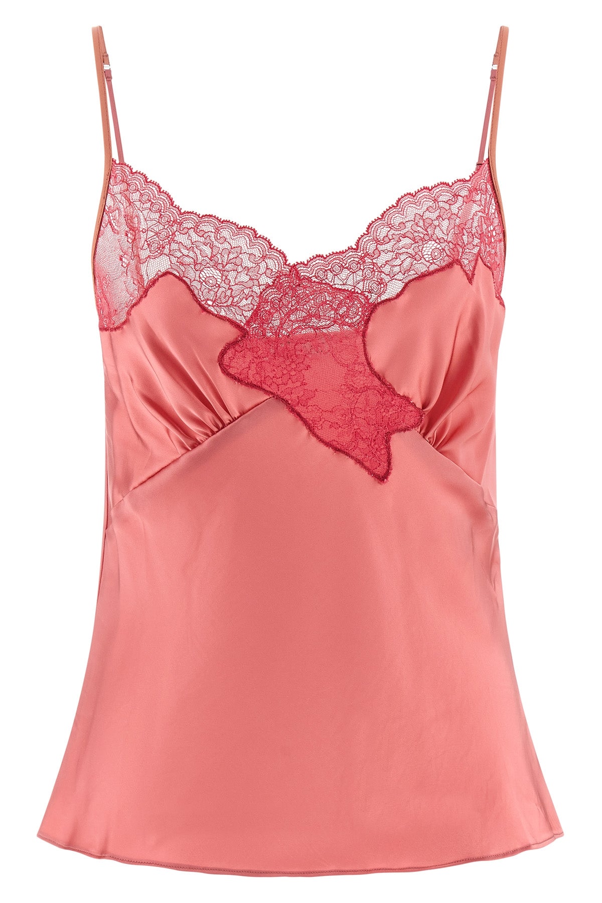 signature lace slightly stretch vintage-effect satin top