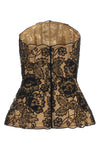 the elie saab evening top defines a sculptural silhouette through rigorous sarto