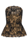 the elie saab evening top defines a sculptural silhouette through rigorous sarto
