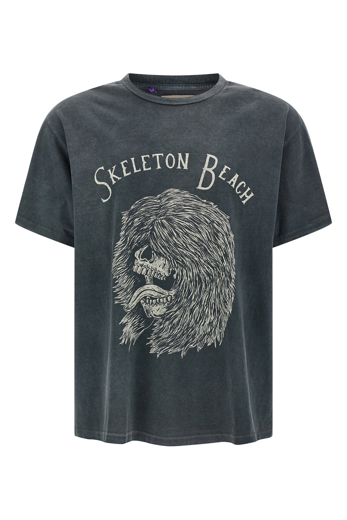 skeleton beach grit used-effect cotton  t-shirt