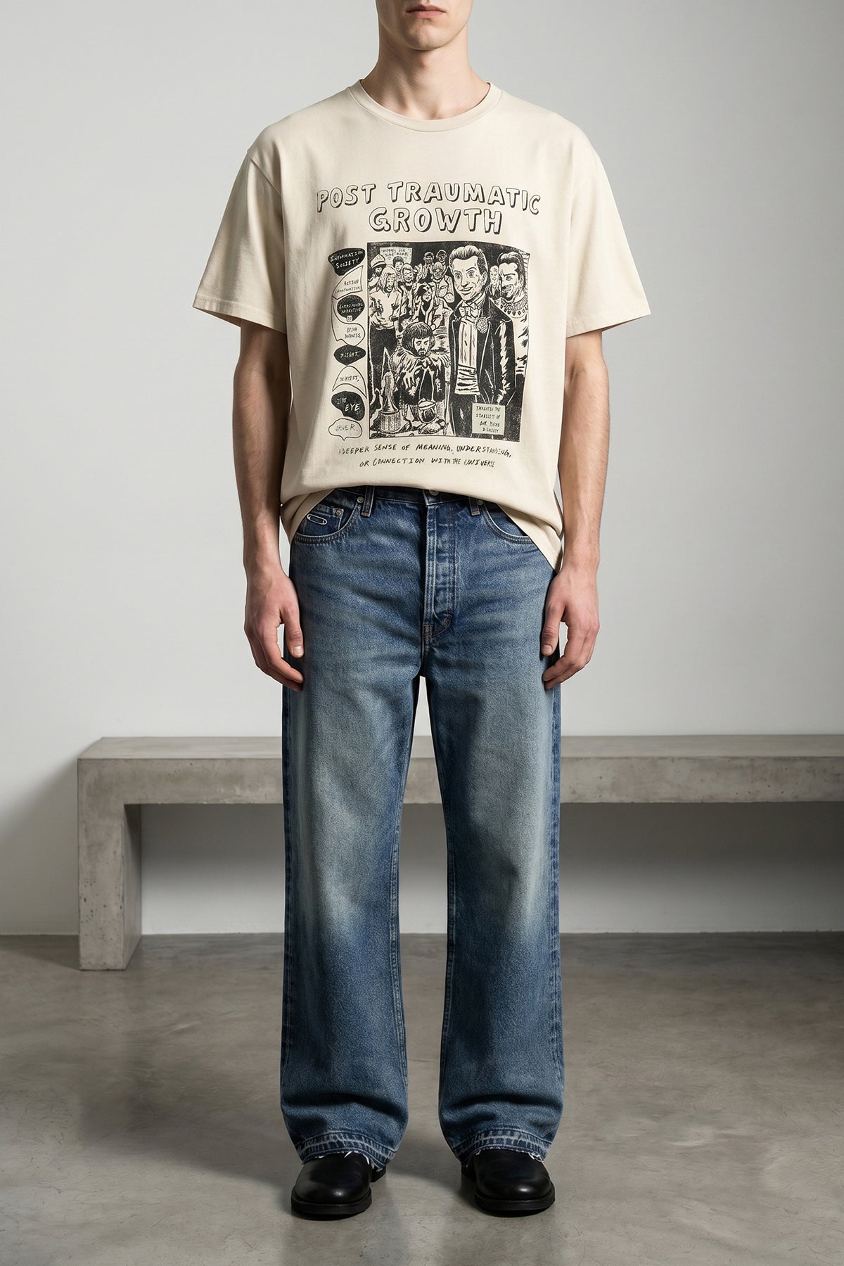ptg used-effect cotton t-shirt