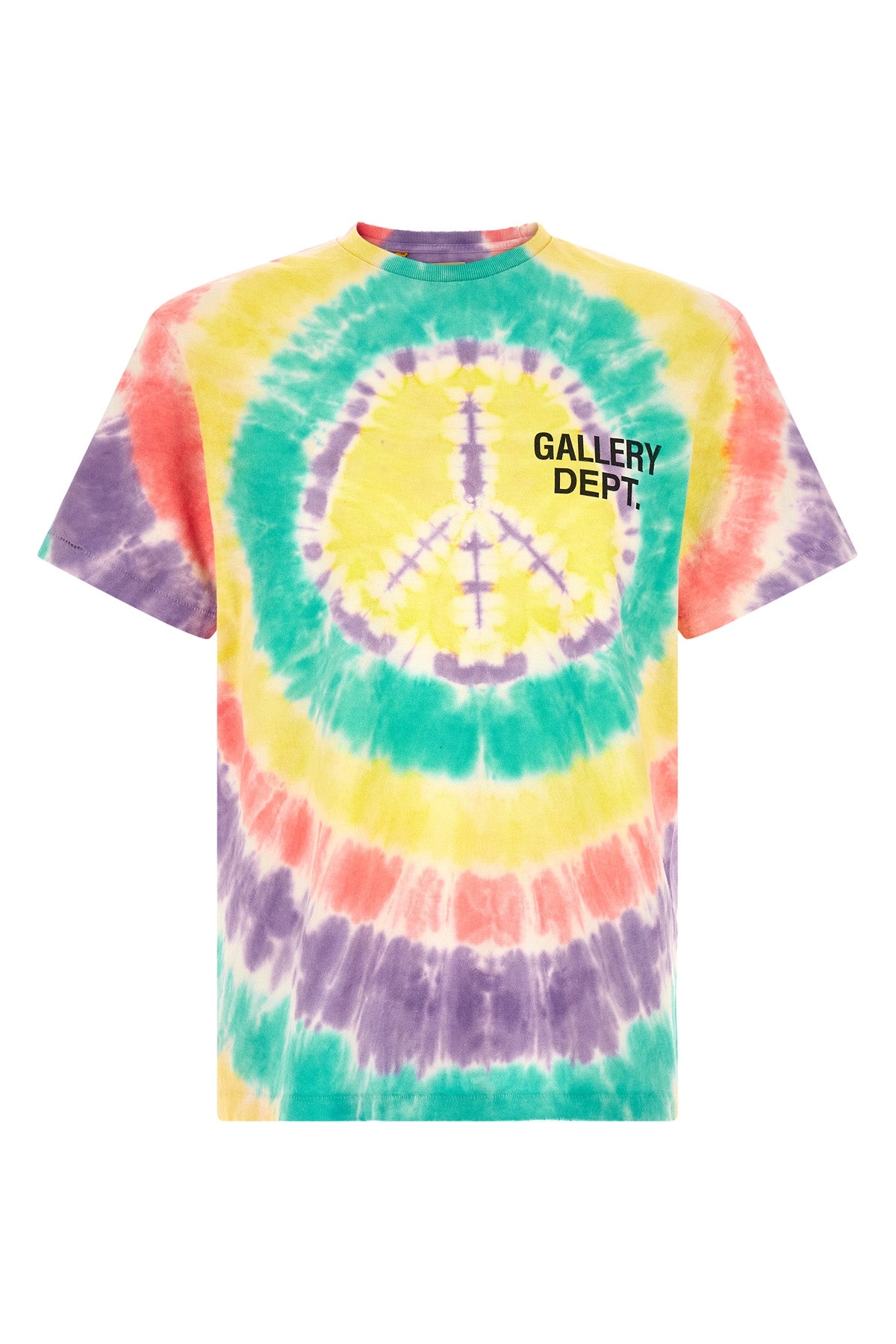 peace tie dye cotton crew neck t-shirt
