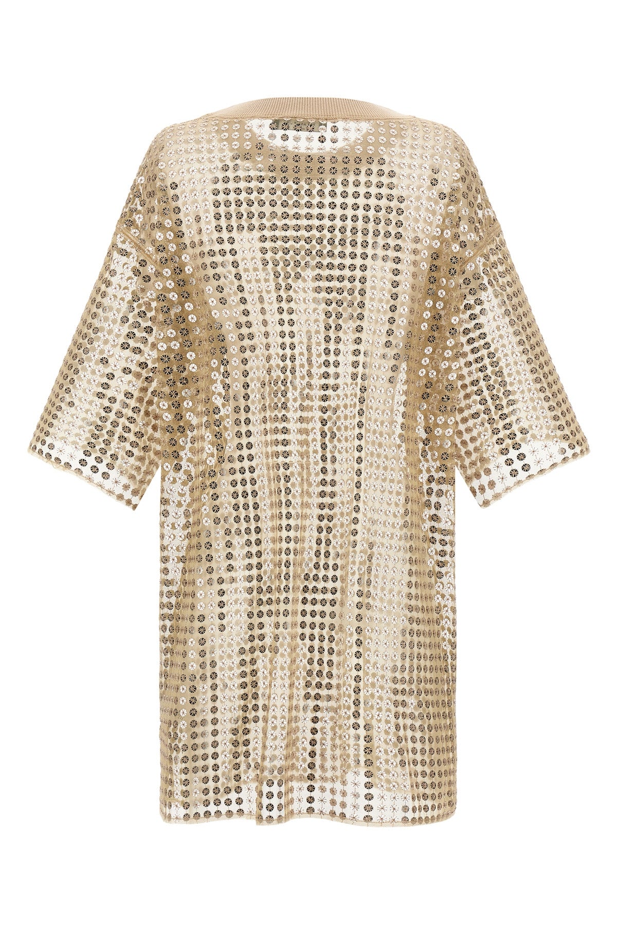 mini dress in semi-transparent mesh
