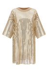 mini dress in semi-transparent mesh