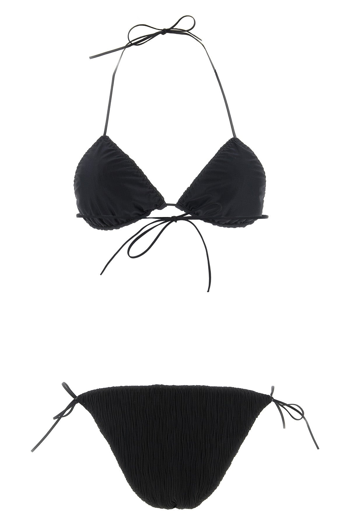 triangle plisse micro pleated lycra bikini