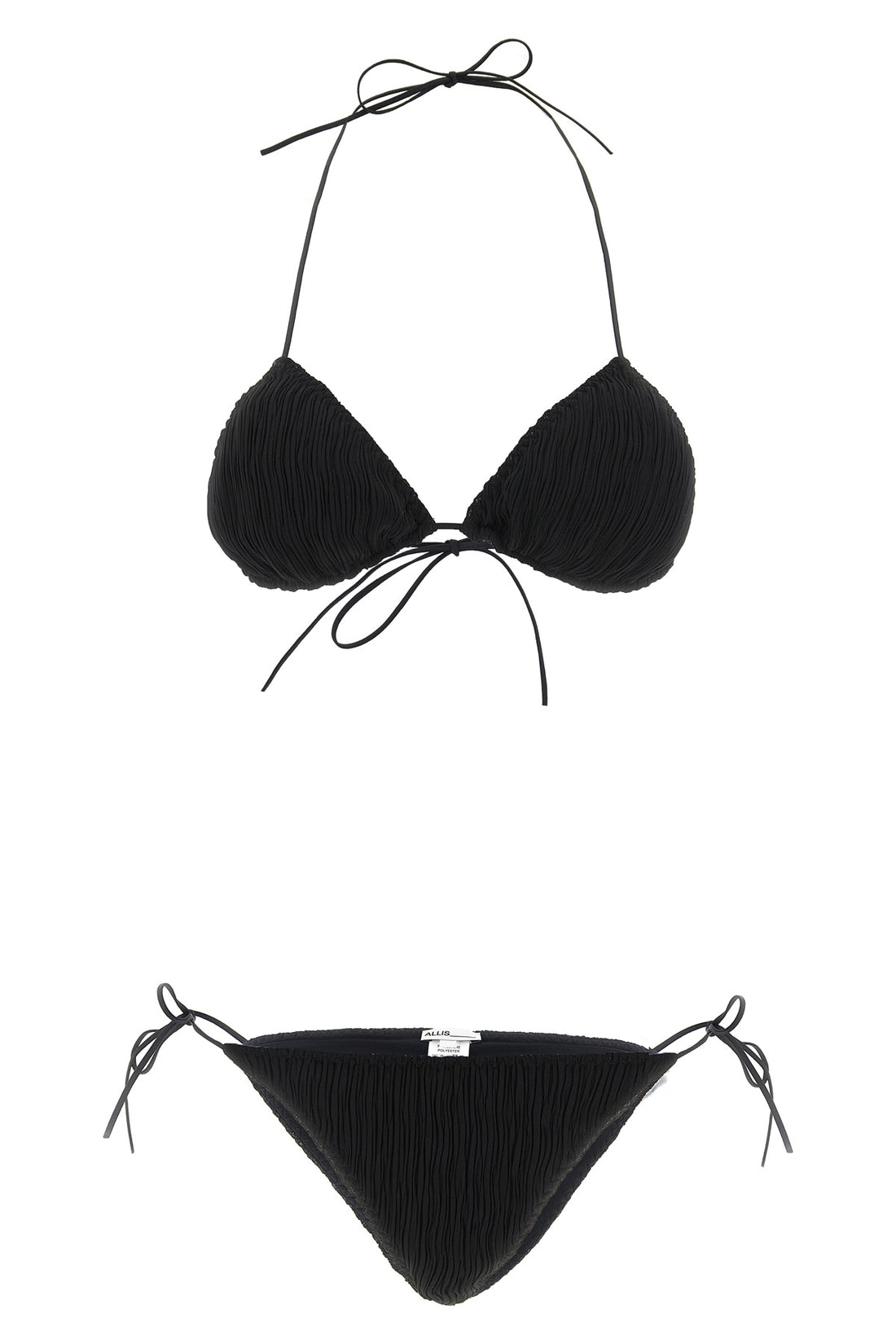 ALLIS L triangle plisse micro pleated lycra bikini