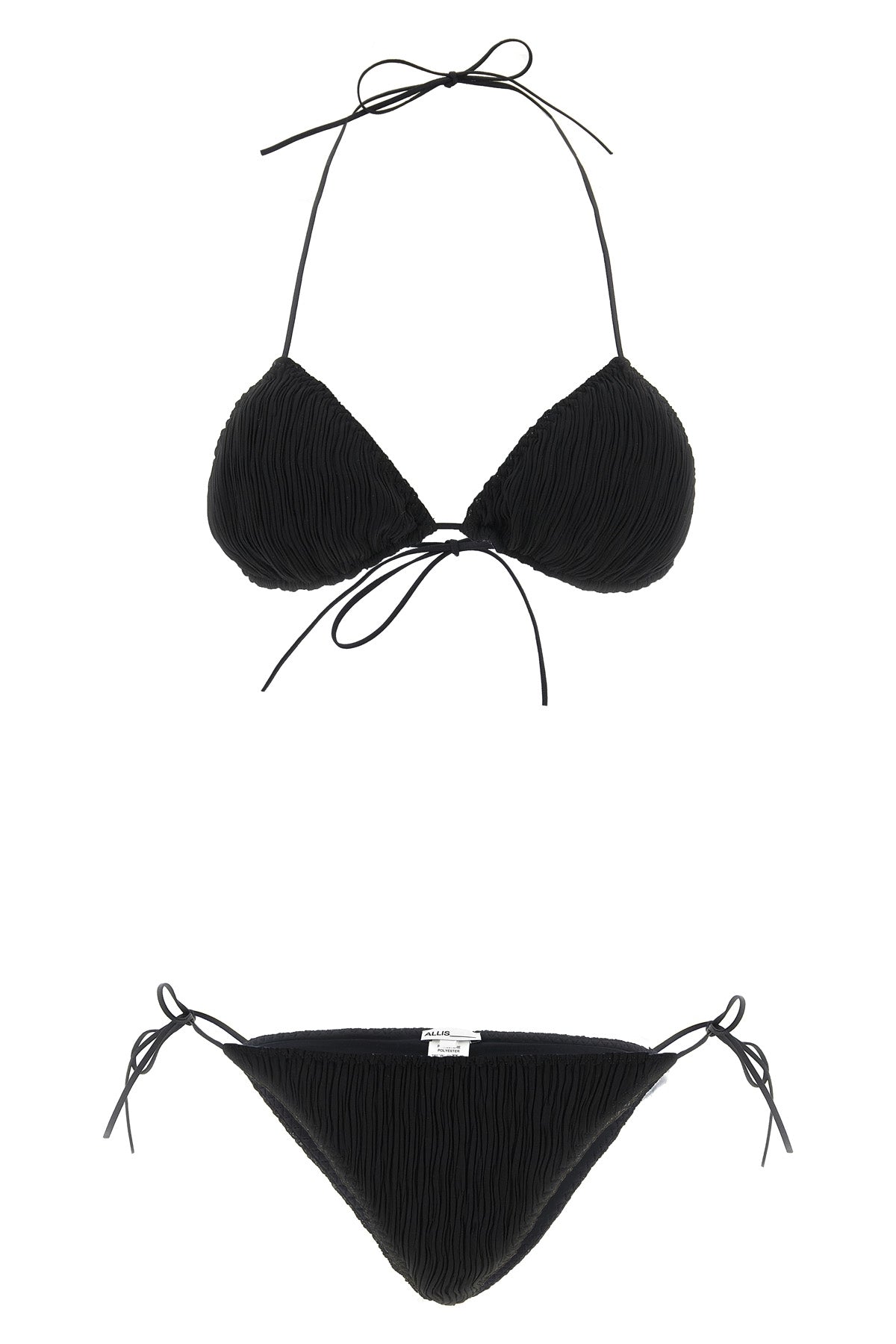 triangle plisse micro pleated lycra bikini