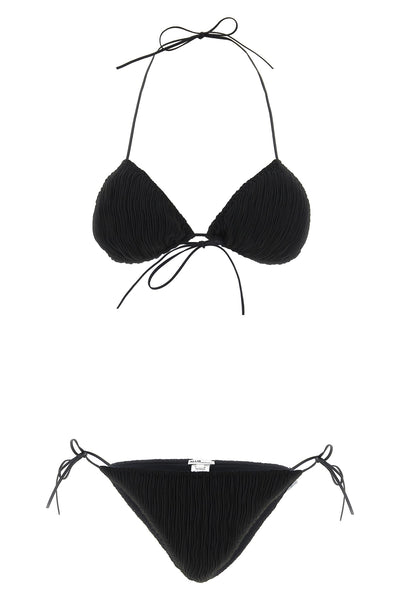 triangle plisse micro pleated lycra bikini