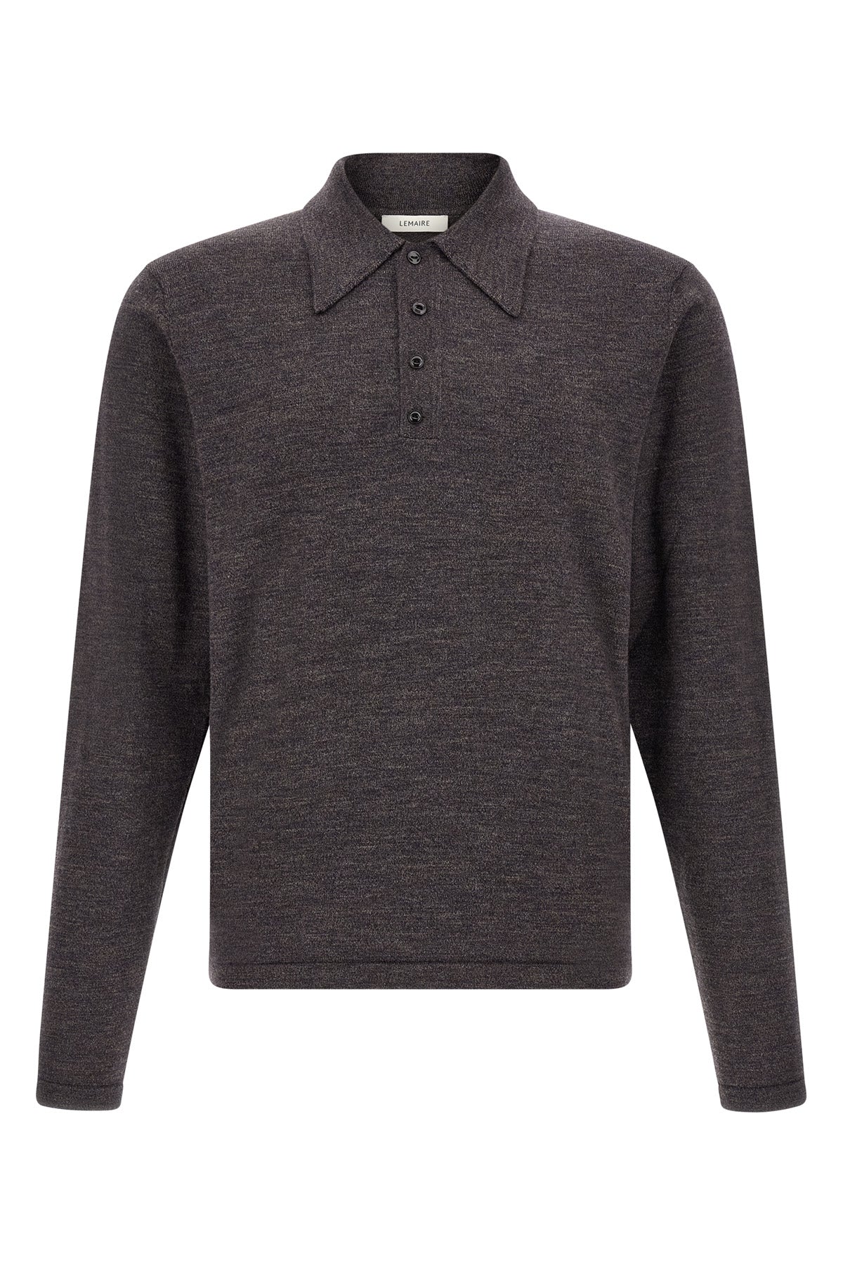 the long-sleeved lemaire knitted polo shirt