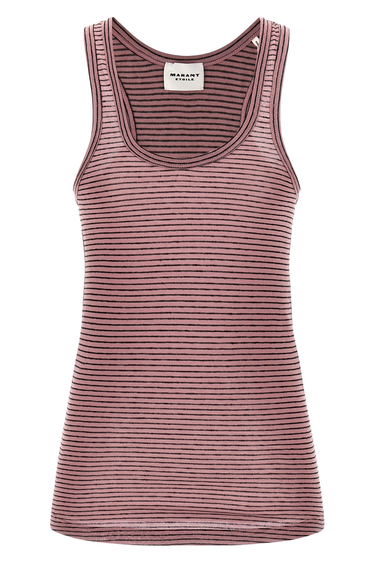 thea striped cotton and linen tank top