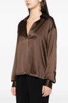 polo shirt in stretch silk satin