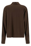 polo shirt in stretch silk satin