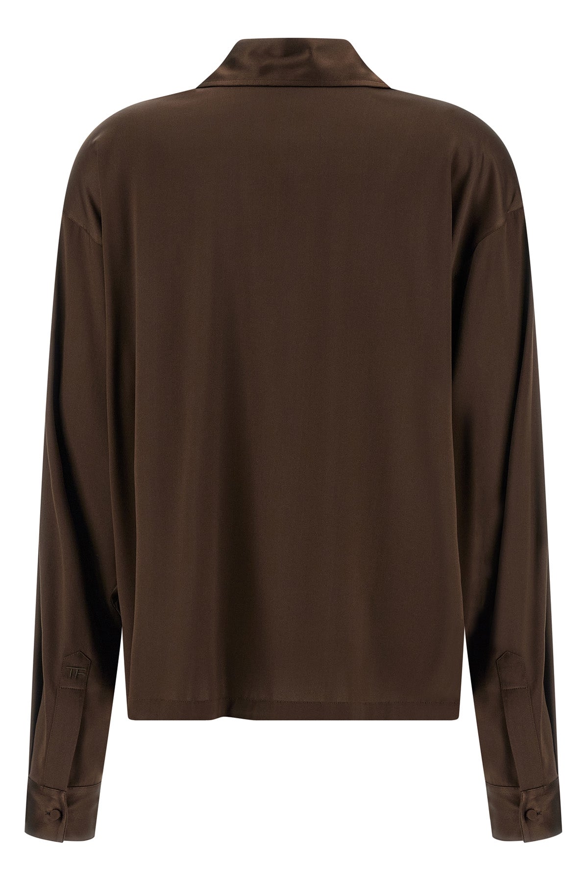 polo shirt in stretch silk satin