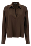 polo shirt in stretch silk satin
