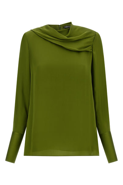 tom ford pure silk georgette long-sleeved blouse stands out for its fluid and so