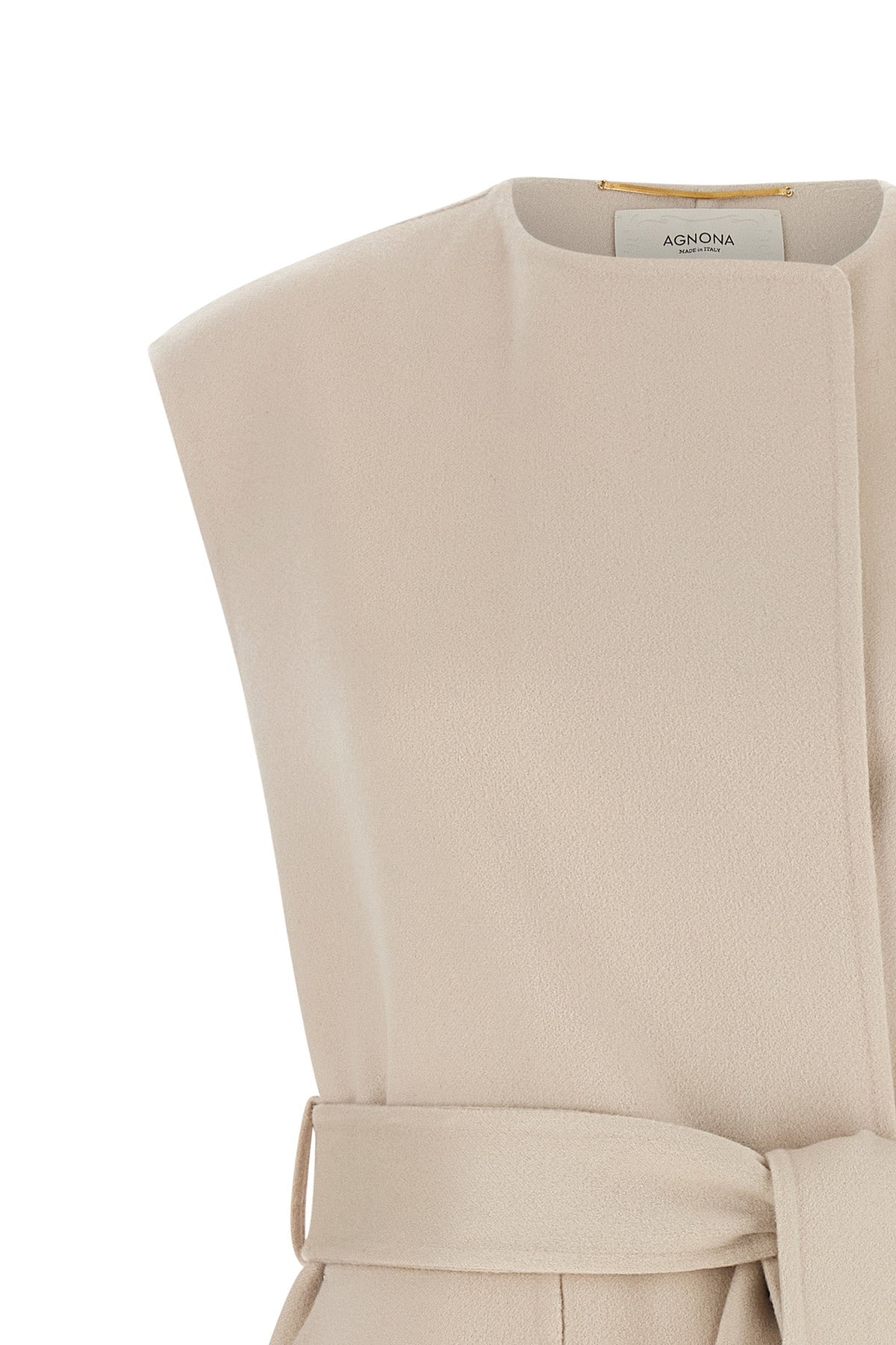 the agnona long vest defines a new concept of outerwear through a rigorous sarto
