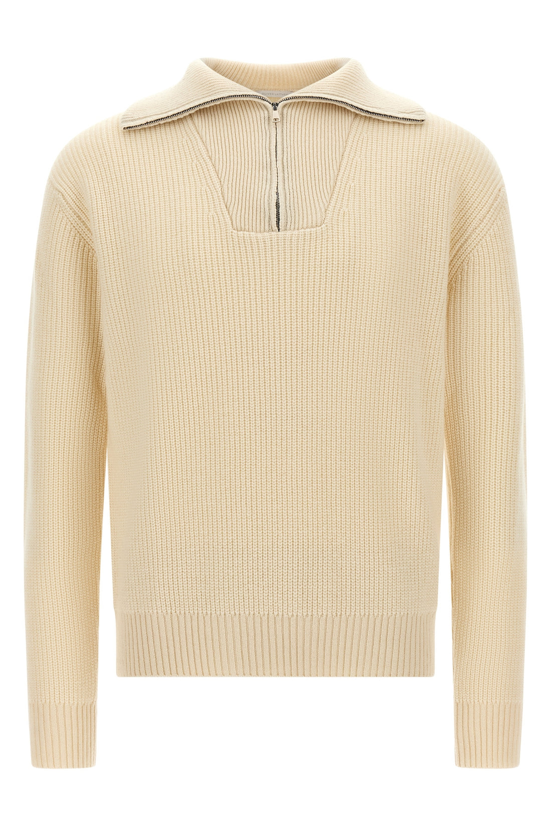 OLIVER LATTUGHI L the oliver lettuce maglione con zip costa inglese in cashmere sweater