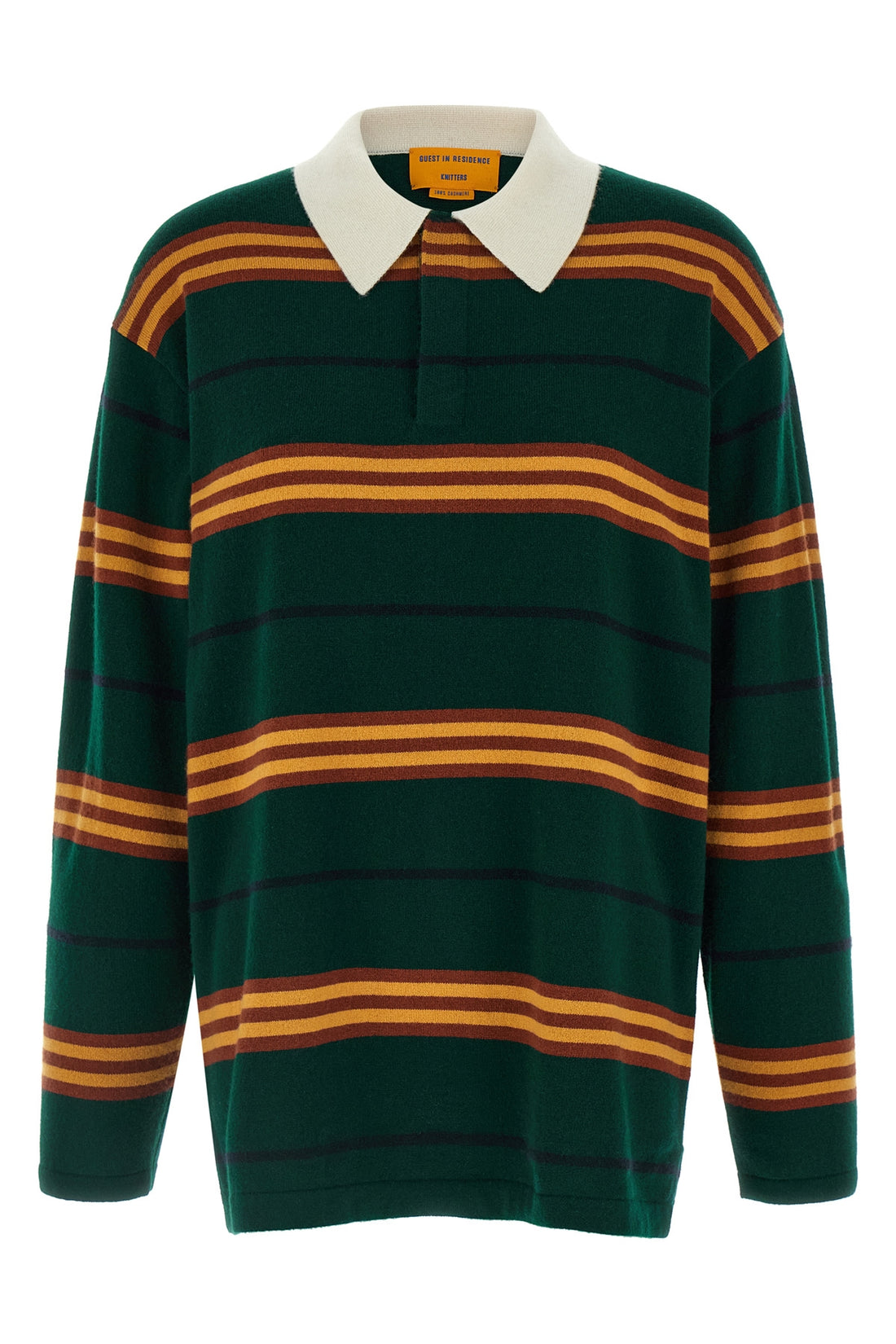 GUEST IN RESIDENCE M striped rugby striped cashmere polo shirt