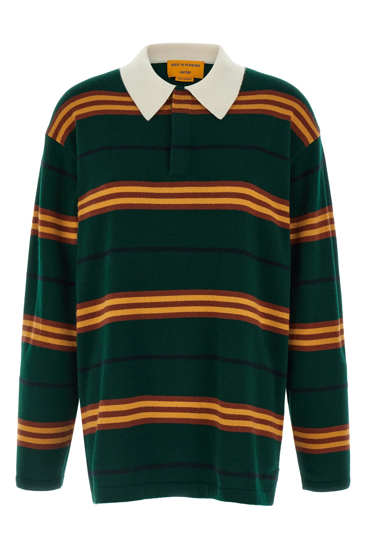 striped rugby striped cashmere polo shirt