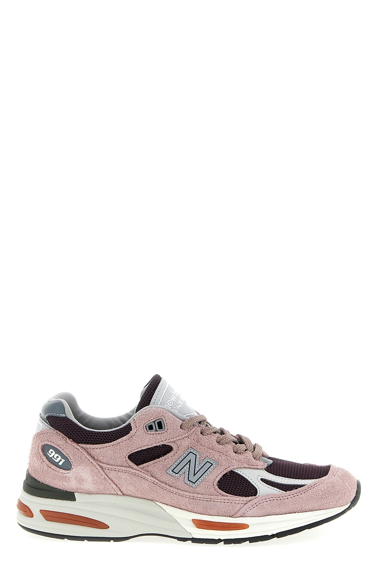 made in uk 991v2 sneakers in suede and mesh fabric