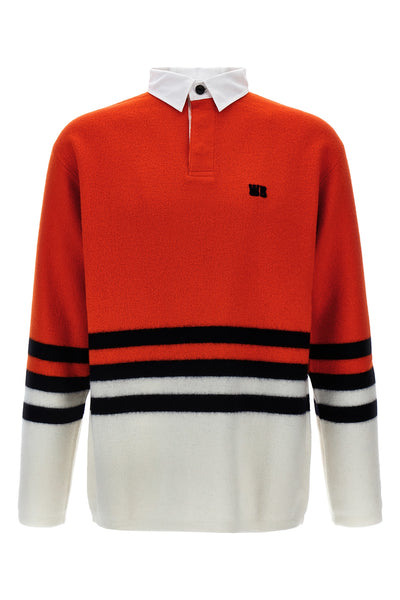cypher striped wool knit polo shirt