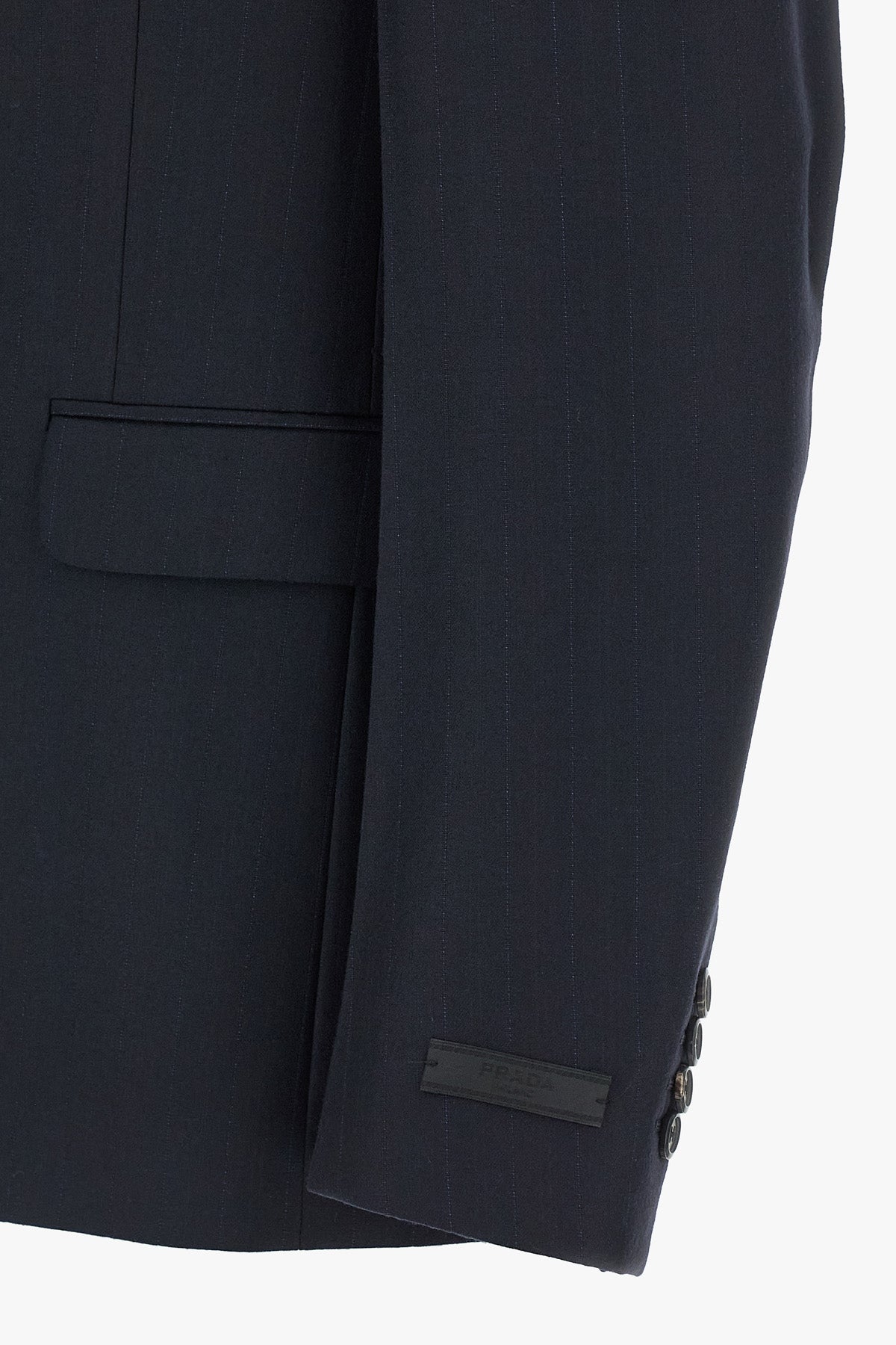 dress in a fine blend of wool and cashmere pinstriped pattern