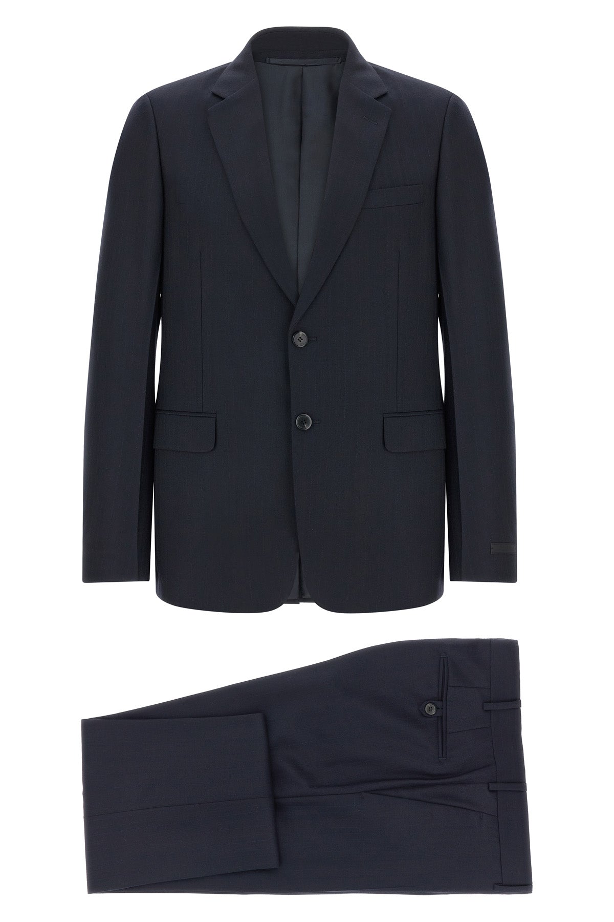 dress in a fine blend of wool and cashmere pinstriped pattern