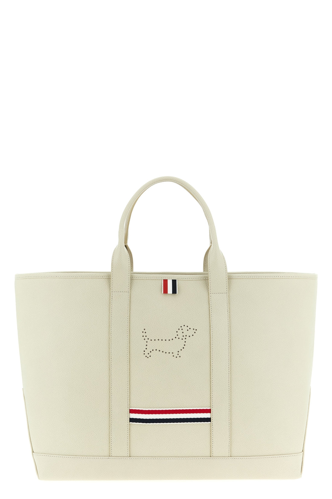 THOM BROWNE OS tool tote pebble grain leather shooping