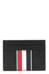 grained leather card holder