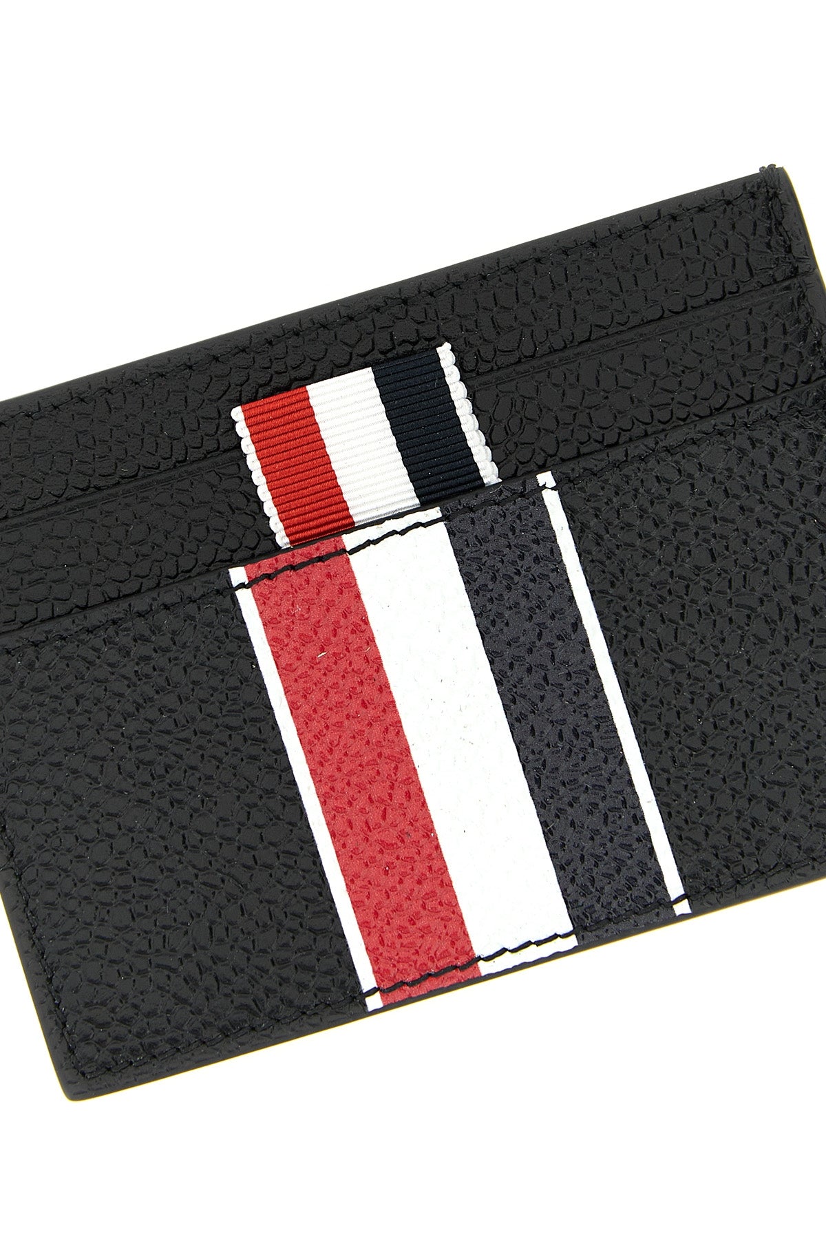 grained leather card holder