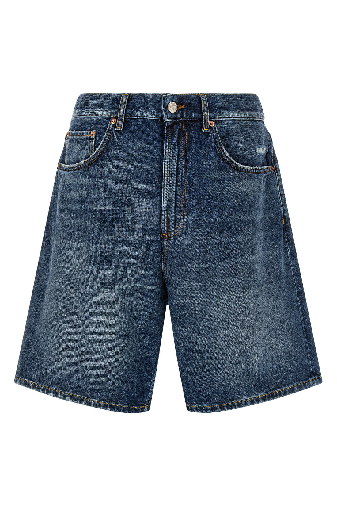 DEPARTMENT 5 30 singers bermuda shorts in used-effect stone washed cotton denim