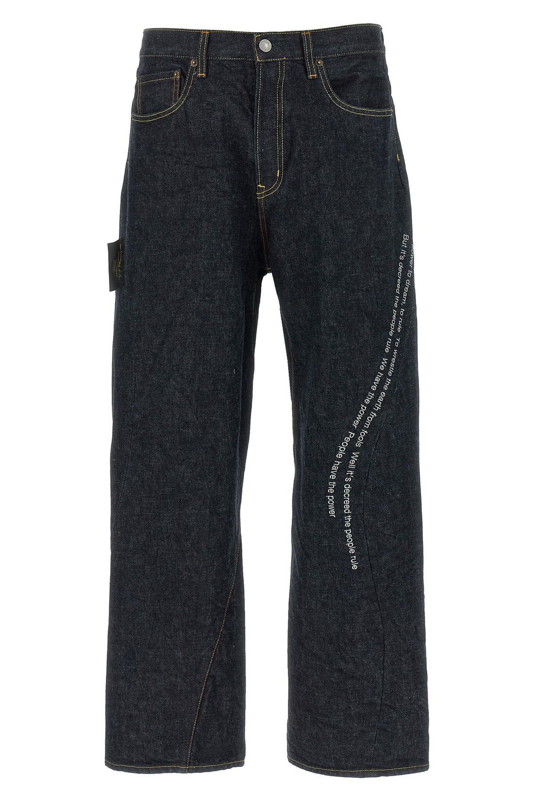 UNDERCOVER 5 people have the power rigid denim jeans