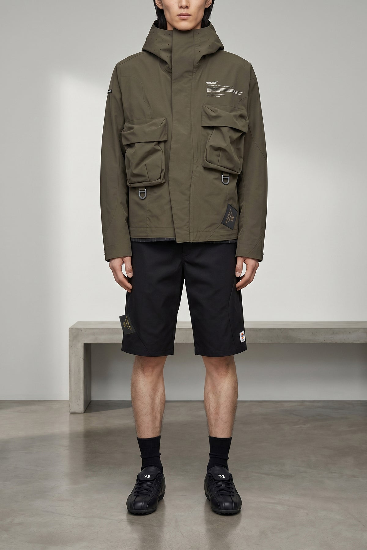 dickies x undercover uc1f4509 bermuda shorts in polyester and cotton twill