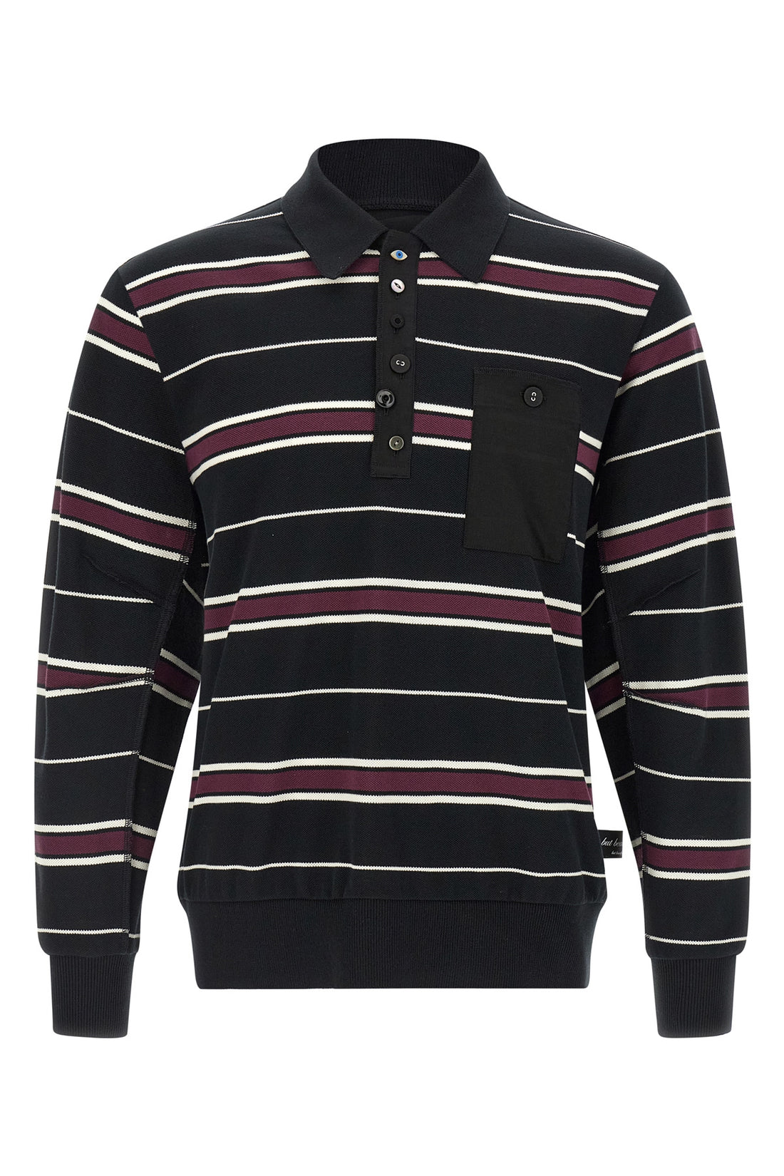 UNDERCOVER 4 striped piqué cotton polo shirt