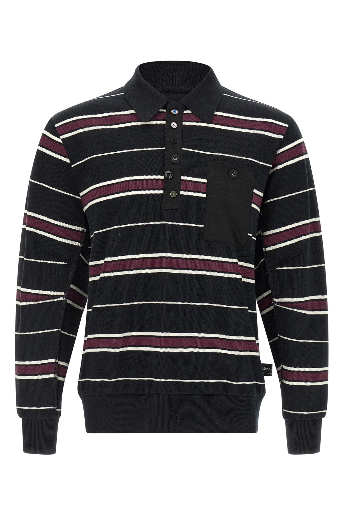 striped piqué cotton polo shirt